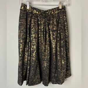 LuLaRoe Black and Gold Madison A-Line Skirt